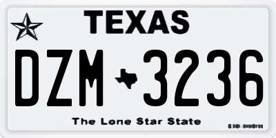 TX license plate DZM3236