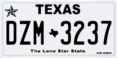 TX license plate DZM3237