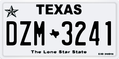 TX license plate DZM3241