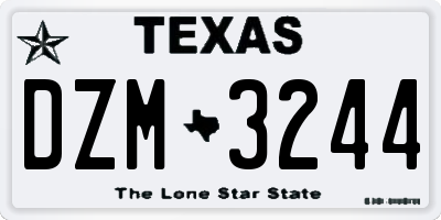TX license plate DZM3244