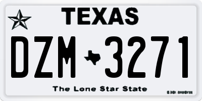 TX license plate DZM3271