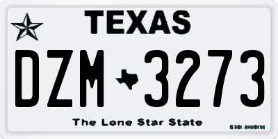 TX license plate DZM3273