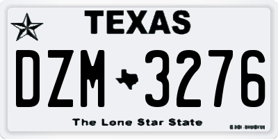 TX license plate DZM3276