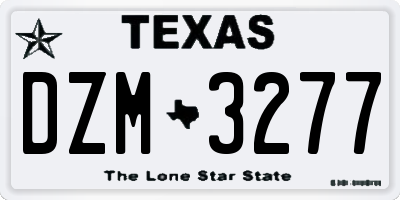 TX license plate DZM3277