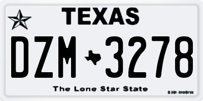 TX license plate DZM3278