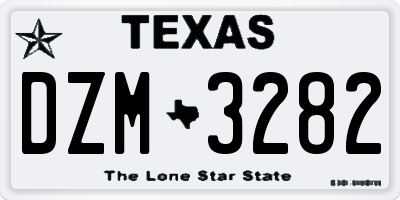 TX license plate DZM3282