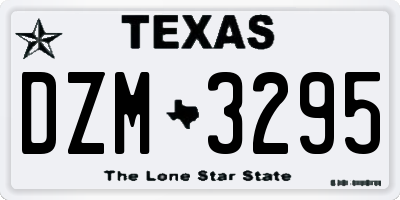 TX license plate DZM3295