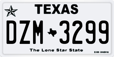 TX license plate DZM3299