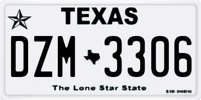 TX license plate DZM3306