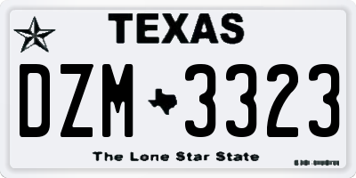 TX license plate DZM3323