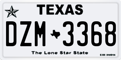 TX license plate DZM3368