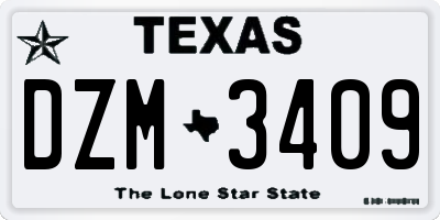TX license plate DZM3409