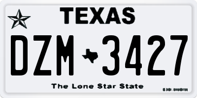 TX license plate DZM3427