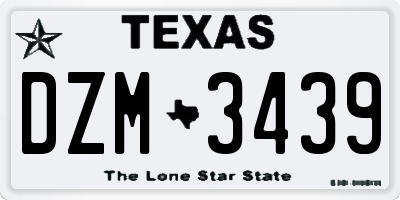 TX license plate DZM3439