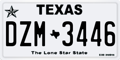 TX license plate DZM3446