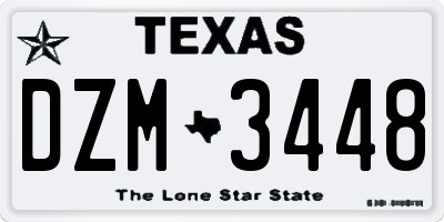 TX license plate DZM3448