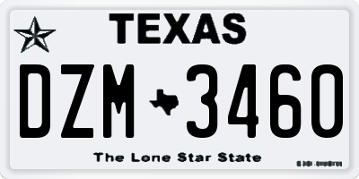 TX license plate DZM3460