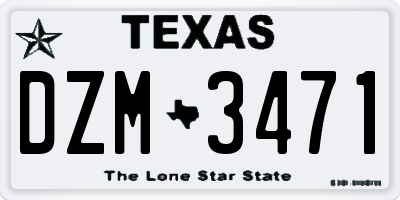TX license plate DZM3471