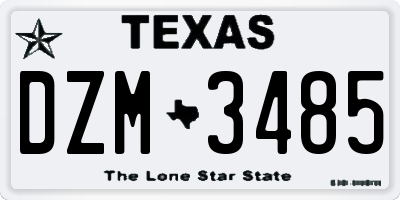 TX license plate DZM3485