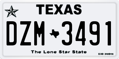 TX license plate DZM3491