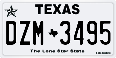 TX license plate DZM3495