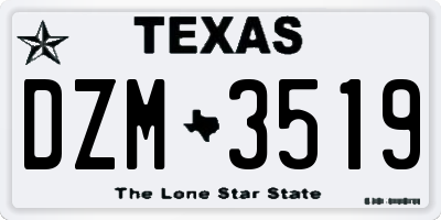 TX license plate DZM3519