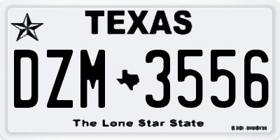 TX license plate DZM3556