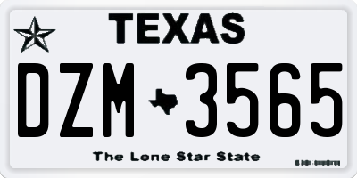 TX license plate DZM3565