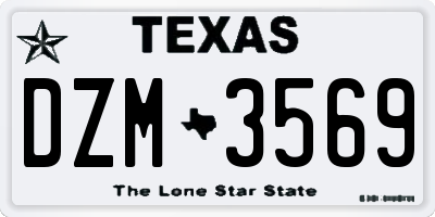 TX license plate DZM3569