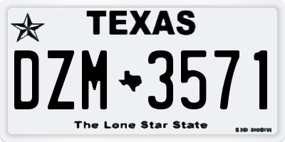 TX license plate DZM3571