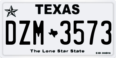 TX license plate DZM3573