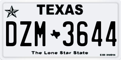 TX license plate DZM3644