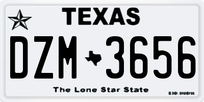 TX license plate DZM3656