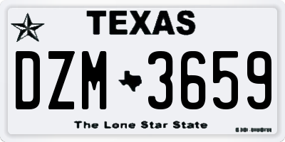 TX license plate DZM3659