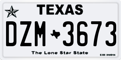 TX license plate DZM3673