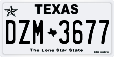 TX license plate DZM3677