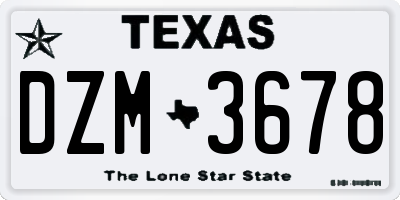 TX license plate DZM3678