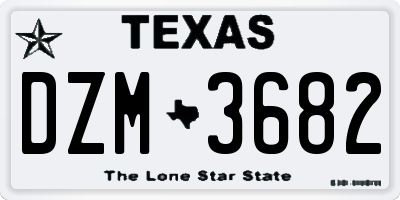 TX license plate DZM3682