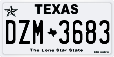 TX license plate DZM3683