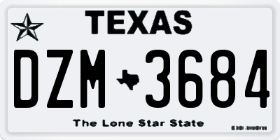 TX license plate DZM3684