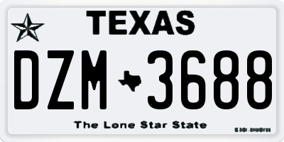 TX license plate DZM3688