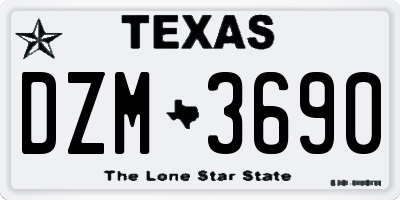 TX license plate DZM3690