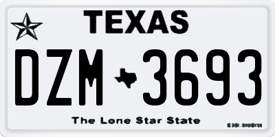 TX license plate DZM3693