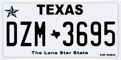 TX license plate DZM3695