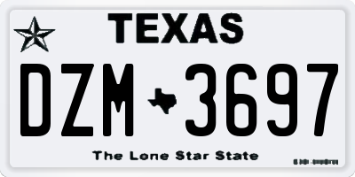 TX license plate DZM3697
