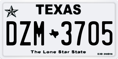 TX license plate DZM3705