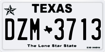 TX license plate DZM3713