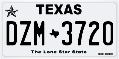 TX license plate DZM3720