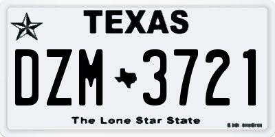 TX license plate DZM3721