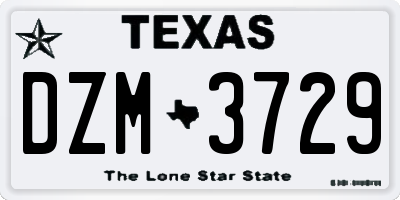 TX license plate DZM3729